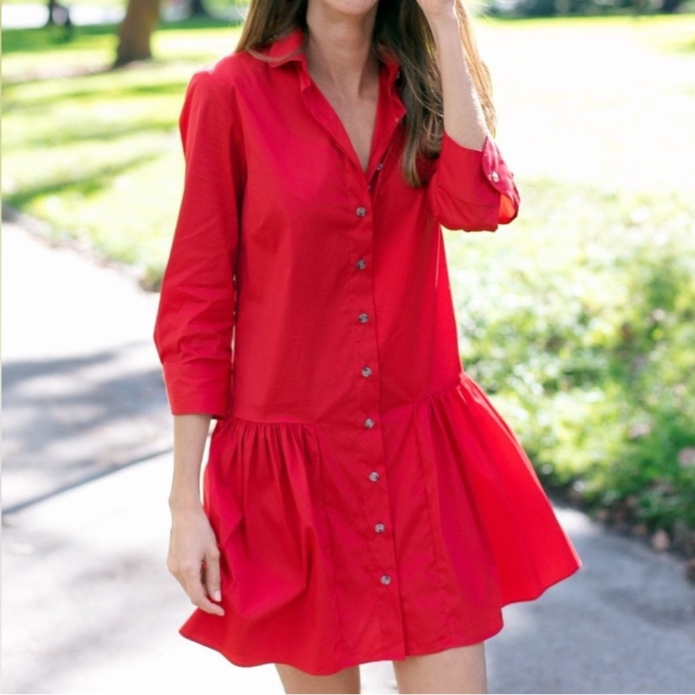 The Shirt by Rochelle Behrens Drop Waist Shirt Dress - XS